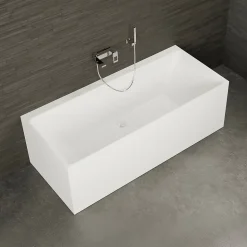 Baignoire semi-îlot murale COBALT L.170 x l.75 cm, by SPALINA