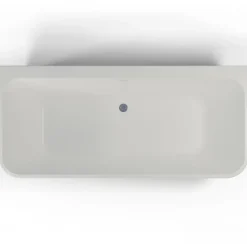 Baignoire semi-îlot murale Mint 180x81 cm, grise et blanche, By Spalina
