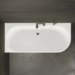 Baignoire semi-îlot murale CAPRI 180 Gauche Noire L. 180 x l. 81 cm, by SPALINA