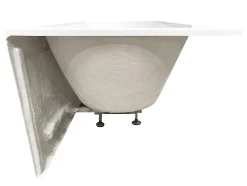 Baignoire semi-îlot murale CAPRI 180 Gauche Noire L. 180 x l. 81 cm, by SPALINA