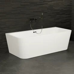 Baignoire semi-îlot murale Mint 160, blanc, 160x75 cm, by Spalina