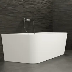 Baignoire semi-îlot murale Mint 180, blanc, 180x81 cm, by Spalina
