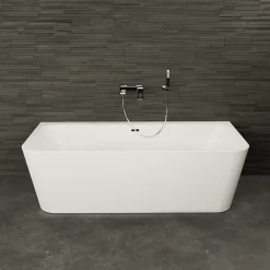 Baignoire semi-îlot murale Mint 170, blanc, 170x81 cm, by Spalina
