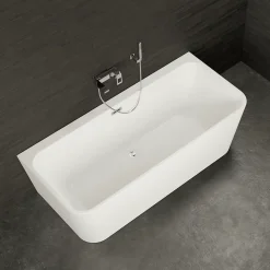 Baignoire semi-îlot murale Mint 170, blanc, 170x81 cm, by Spalina