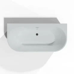 Baignoire semi-îlot murale Naos, blanc, 170x80 cm, by Spalina