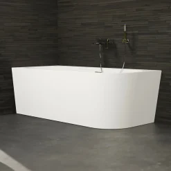Baignoire semi-îlot murale CAPRI 160 Gauche L. 160 x l. 76 cm, by SPALINA