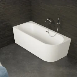 Baignoire semi-îlot murale CAPRI 160 Gauche L. 160 x l. 76 cm, by SPALINA