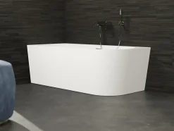 Baignoire semi-îlot murale CAPRI 160 Gauche L. 160 x l. 76 cm, by SPALINA