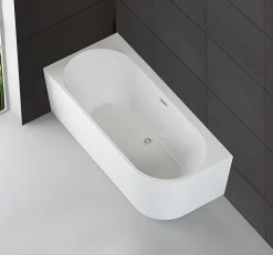 Baignoire semi-îlot murale CAPRI 160 Gauche L. 160 x l. 76 cm, by SPALINA