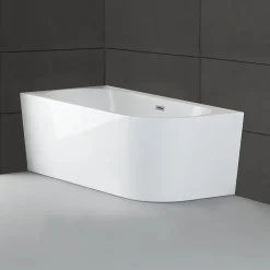Baignoire semi-îlot murale CAPRI 160 Gauche L. 160 x l. 76 cm, by SPALINA