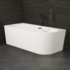 Baignoire semi-îlot murale CAPRI Gauche 170x76cm, by SPALINA