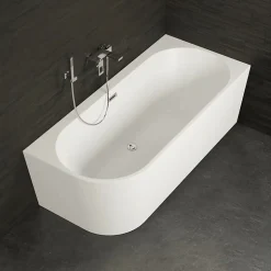 Baignoire semi-îlot murale CAPRI 180 Droite L. 180 x l. 81 cm, by SPALINA