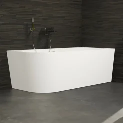 Baignoire semi-îlot murale CAPRI 160 Droite L. 160 x l. 76 cm, by SPALINA