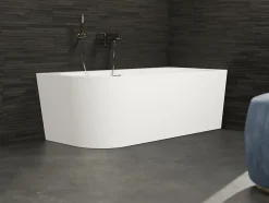 Baignoire semi-îlot murale CAPRI 160 Droite L. 160 x l. 76 cm, by SPALINA