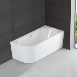 Baignoire semi-îlot murale CAPRI 160 Droite L. 160 x l. 76 cm, by SPALINA