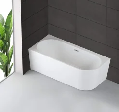 Baignoire semi-îlot murale CAPRI 180 Gauche L. 180 x l. 81 cm, by SPALINA