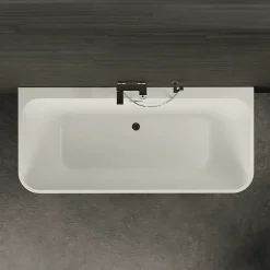 Baignoire semi-îlot murale Mint 160, noir mat, 160x75 cm, by Spalina