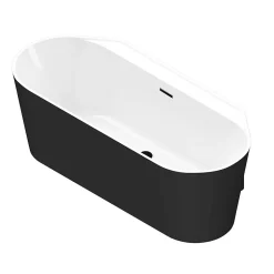 Baignoire semi-îlot Nakina L. 150 cm x l. 75 cm noir