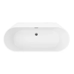 Baignoire semi-îlot Nakina L. 160 cm x l. 75 cm blanc
