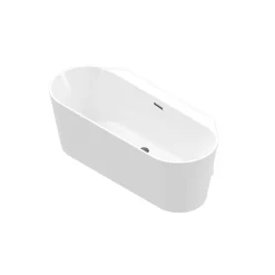 Baignoire semi-îlot Nakina L. 160 cm x l. 75 cm blanc