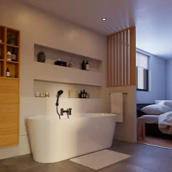 Baignoire semi-îlot Nakina L. 170 cm x l. 75 cm blanc