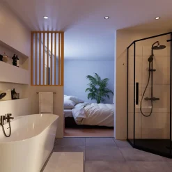 Baignoire semi-îlot Nakina L. 170 cm x l. 75 cm blanc