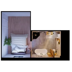 Baignoire semi-îlot Nakina L. 170 cm x l. 75 cm blanc