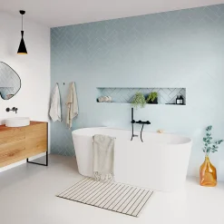 Baignoire semi-îlot Nakina L. 150 cm x l. 75 cm blanc