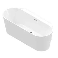 Baignoire semi-îlot Nakina L. 150 cm x l. 75 cm blanc