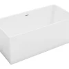 Baignoire semi-îlot rectangulaire - 315 L - 170 x 80 x 58 cm - Blanche - Acrylique - PIKAIA