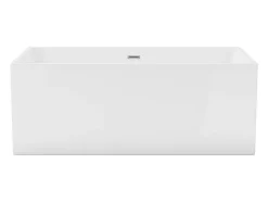 Baignoire semi-îlot rectangulaire - 315 L - 170 x 80 x 58 cm - Blanche - Acrylique - PIKAIA