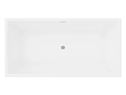 Baignoire semi-îlot rectangulaire - 315 L - 170 x 80 x 58 cm - Blanche - Acrylique - PIKAIA