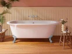 Baignoire semi-îlot retro avec pieds d'aigle- 190 L - 170 x 74 x 62 cm - Blanche - Acrylique - SPARUS