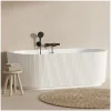 Baignoire STRIA murale striée acrylique blanche 170cm