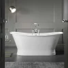 Baignoire sur socle en fonte emaillee COVENTRY Blanche 173 cm Peinture blanche (baignoire et socle)