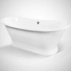 Baignoire sur socle en fonte emaillee COVENTRY Blanche 173 cm Peinture blanche (baignoire et socle)
