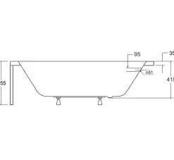 Baignoire TRINITA avec tablier 75 - 150cm
