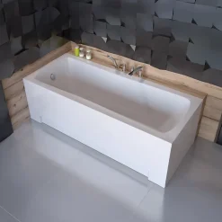 Baignoire 160x70 OPTIMA PREMIUM acrylique + Support stabilisateur en polystyrène +Poignées + Repose Tête + Pieds + Vidage à chromé