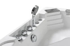 Bain à remous blanc pour 1 personne 135 X 135 cm 6 jets Sage
