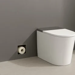 BALNEO - range-papier toilette mural encastré WALL-BOX PAPER 3 Gun Metal gris - compartiment de salle de bain intégré dans le mur