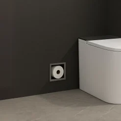 BALNEO - range-papier toilette mural encastré WALL-BOX PAPER 3 Gun Metal gris - compartiment de salle de bain intégré dans le mur