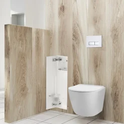 Balneo Armoire encastrée pour brosse WC gauche verre blanc 68,2cm