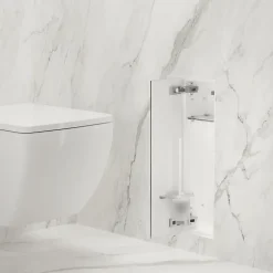 Balneo Armoire encastrée pour brosse WC gauche verre blanc 68,2cm