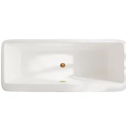 Balneo Baignoire autoportante 170x80cm, rectangulaire, accessoires cuivre, Acrylique thermoformé 3.5mm, avec pieds réglables, ROMA