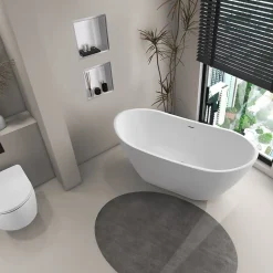 Balneo Baignoire autoportante 170x72cm, accessoires inox, Acrylique thermoformé 3.5mm, avec pieds réglables, PARMA