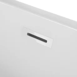 Balneo Baignoire blance semi-îlot Murale 150x75cm, accessoires blanc, Acrylique thermoformé 3.5mm, avec pieds réglables, VIVA