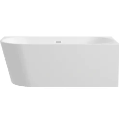 Balneo Baignoire semi-îlot Murale 170x80cm droite, accessoires blanc, Acrylique thermoformé 3.5mm, avec pieds réglables, AVOLA