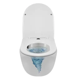 Balneo Cuvette WC suspendue LUNA blanche Tornado avec abattant à fermeture ralentie