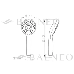BALNEO Douchette or économe en eau CASCADE