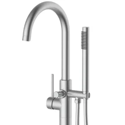 BALNEO Robinet de baignoire autoportant argent brossé Acier inoxydable - Mitigeur sur pied pour baignoire CASCADE